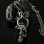 999 Fine Silver Gothic Black Skull Necklace