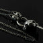 999 Fine Silver Gothic Black Skull Necklace