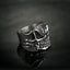 Silver Flame Skull Ring