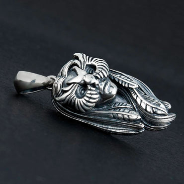 Silver Masked Female Pendant