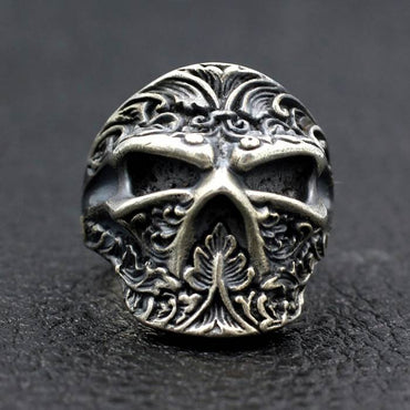 Sterling Silver Ninja Skull Ring