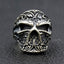 Matte Vintage Flower Ninja Skull Ring