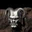 999 Fine Silver Satan Devil Skull Ring