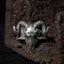 Silver Satan Ram Skull Ring