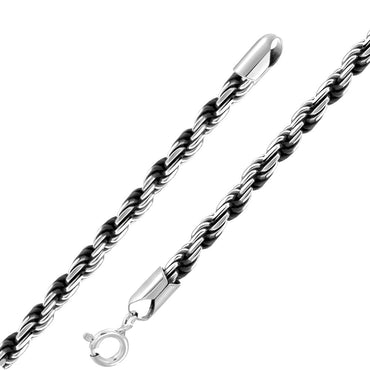 Silver Rope Chain Necklace