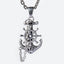 Sterling Silver Anchor Rudder Pendant Necklace