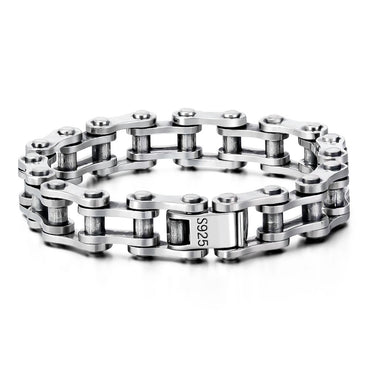 Sterling Silver Bike Chain Bracelet