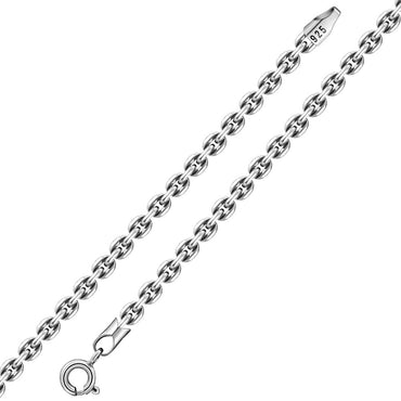 Sterling Silver 3mm Diamond Cut Cable Trace Chain Necklace