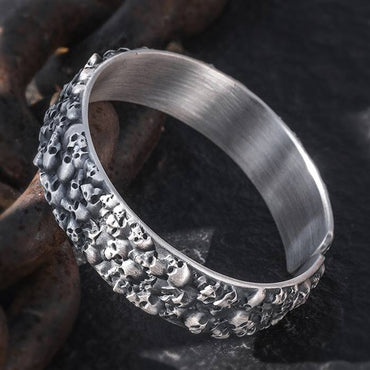 Silver Skull Cuff Bracelet