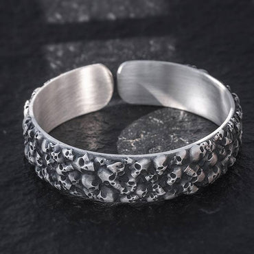 Silver Skull Cuff Bracelet