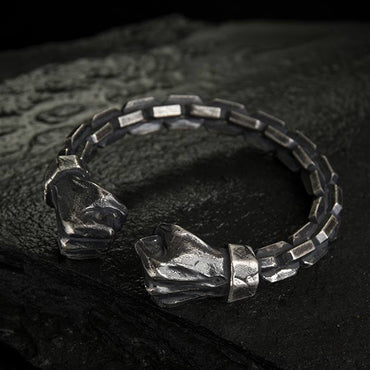 Silver Chain Fists Cuff Bracelet
