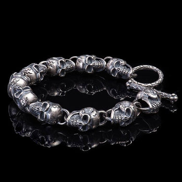 Silver Chunky Skull Bracelet