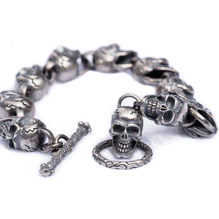 Silver Chunky Skull Bracelet
