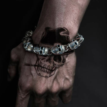 Silver Chunky Skull Bracelet