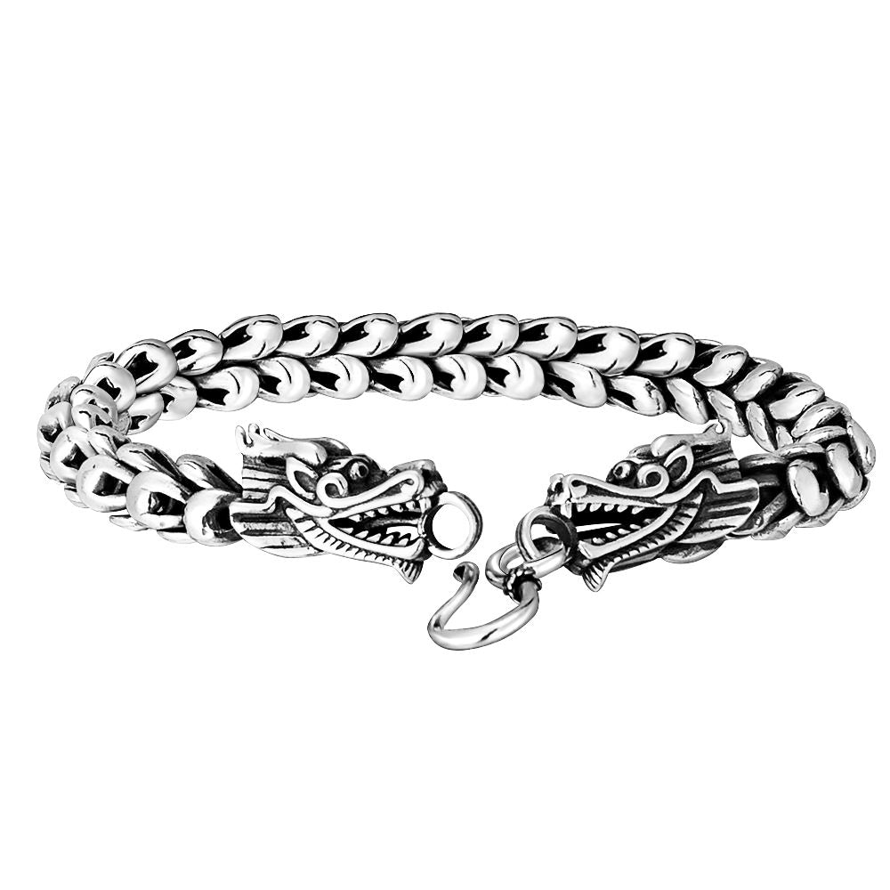 Silver Dragon Heads  Bracelet