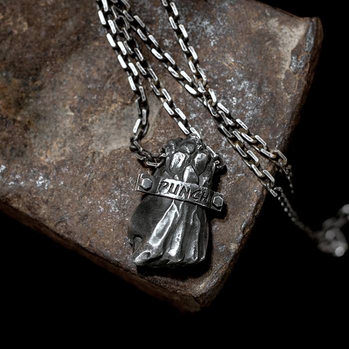 Silver Fist Pendant Necklace