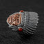 Silver Indian Chief Head Ring