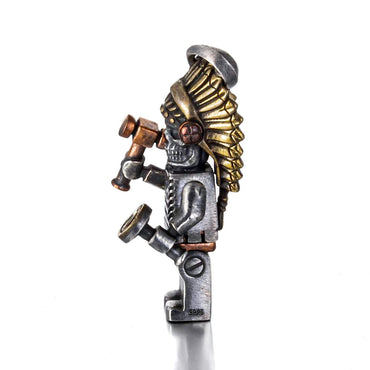 Silver Indian Chief Skull Pendant