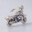 Silver Skull Motorcycle Pendant Necklace
