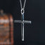 Sterling Silver Tubular Cross Pendant Necklace