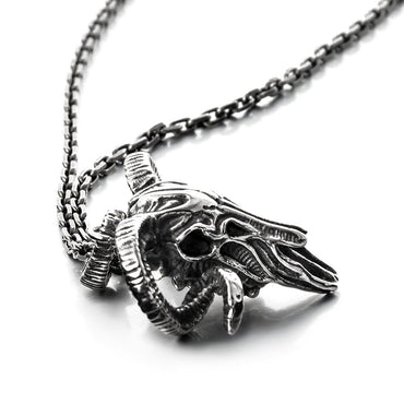  Silver Ram Skull Pendant
