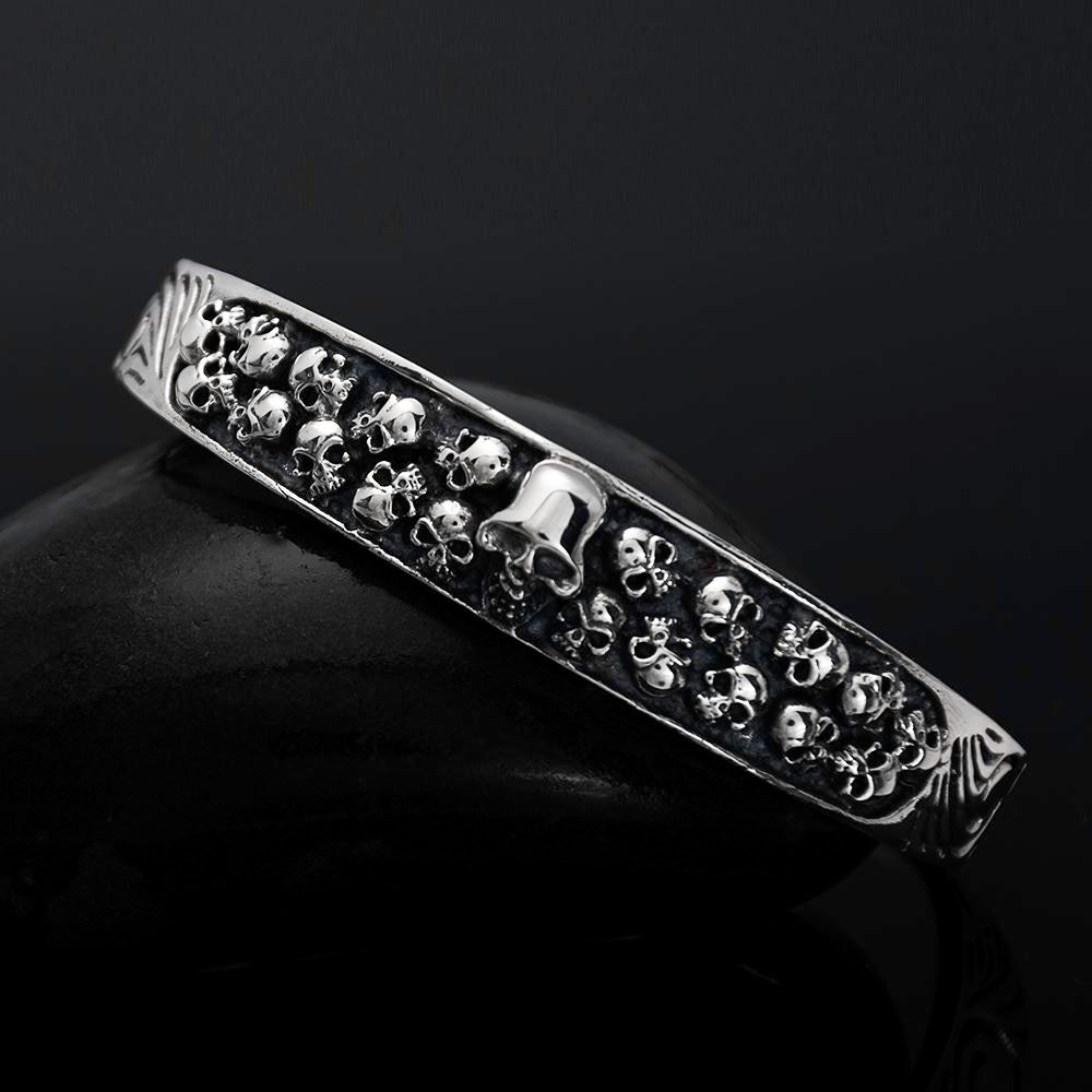 Sterling Silver Skulls Cuff