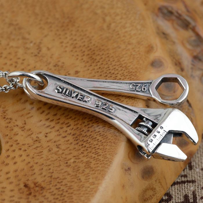 Silver Wrench pendant